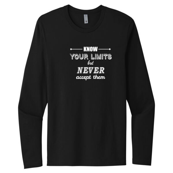 Know Your Limits  - Unisex Premium Cotton Long Sleeve T-Shirt Thumbnail