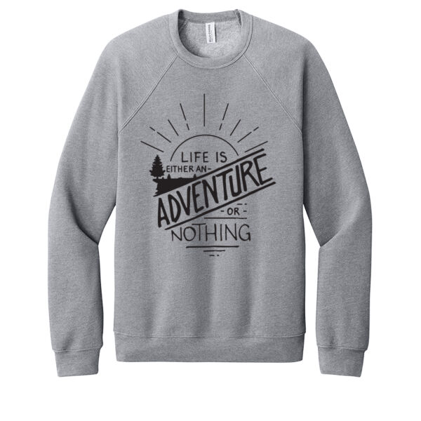 Life Is An Adventure Black - Unisex Premium Fleece Crew Sweatshirt Thumbnail