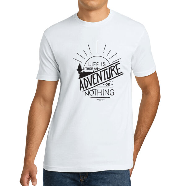 Life Is An Adventure Black - Unisex Premium Cotton T-Shirt Thumbnail