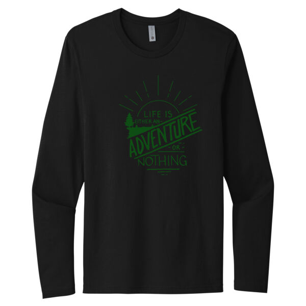 Life Is An Adventure Green - Unisex Premium Cotton Long Sleeve T-Shirt Thumbnail