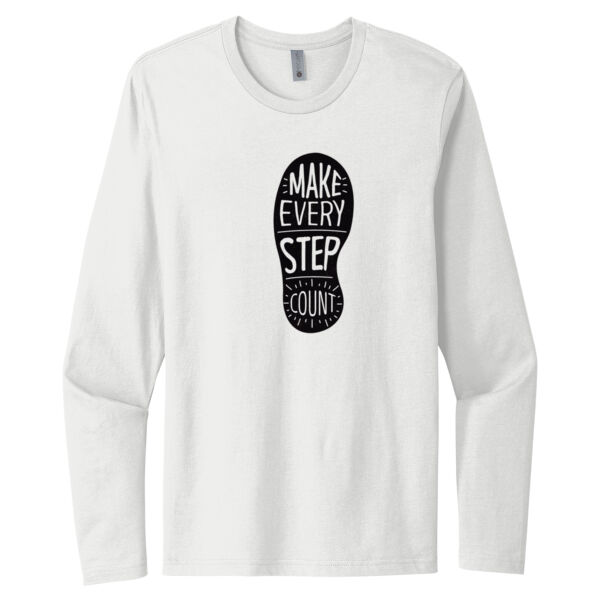 Make Every Step Count Black - Unisex Premium Cotton Long Sleeve T-Shirt Thumbnail