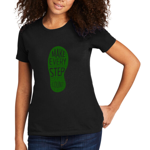 Make Every Step Count Green - Women's Premium Cotton T-Shirt Thumbnail