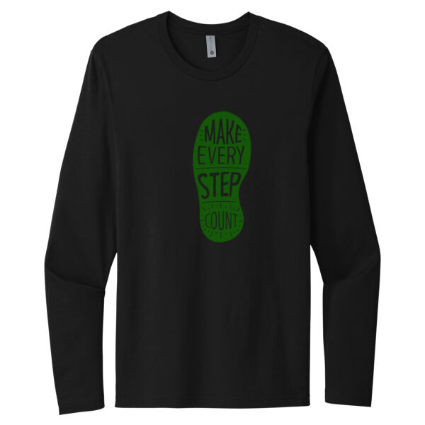 Make Every Step Count Green - Unisex Premium Cotton Long Sleeve T-Shirt Thumbnail
