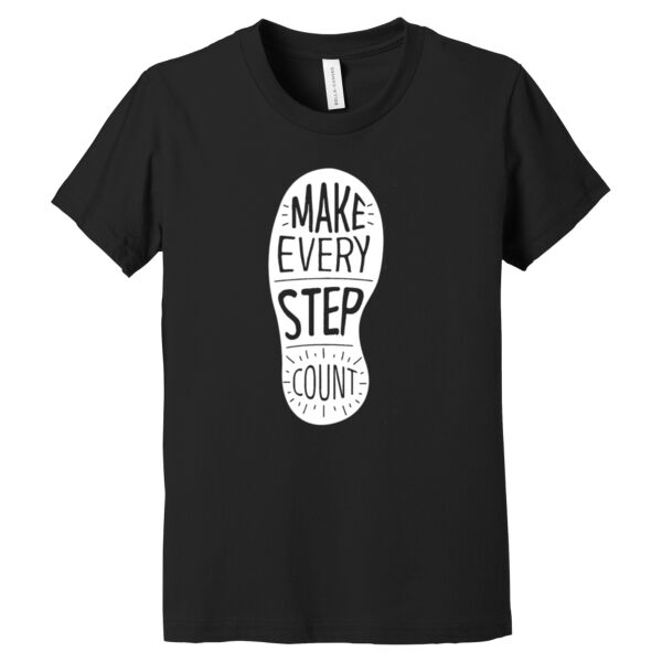 Make Every Step Count White - Youth Jersey Short Sleeve Tee Thumbnail