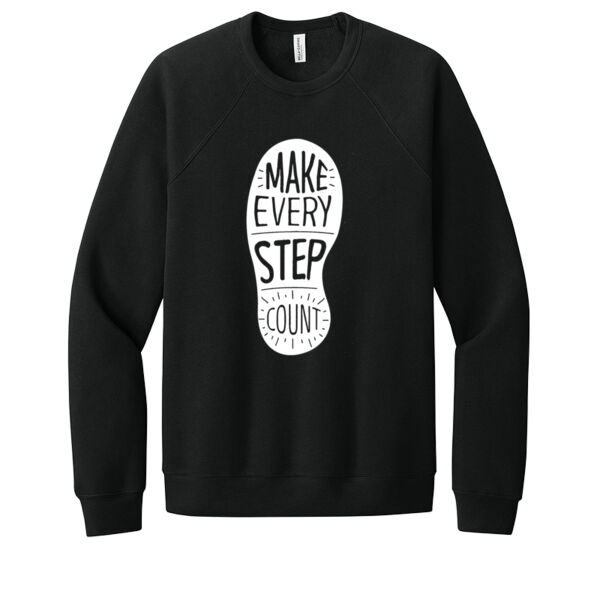 Make Every Step Count White - Unisex Premium Fleece Crew Sweatshirt Thumbnail