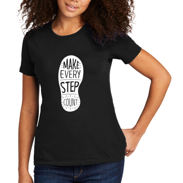 Make Every Step Count White - Women's Premium Cotton T-Shirt Thumbnail