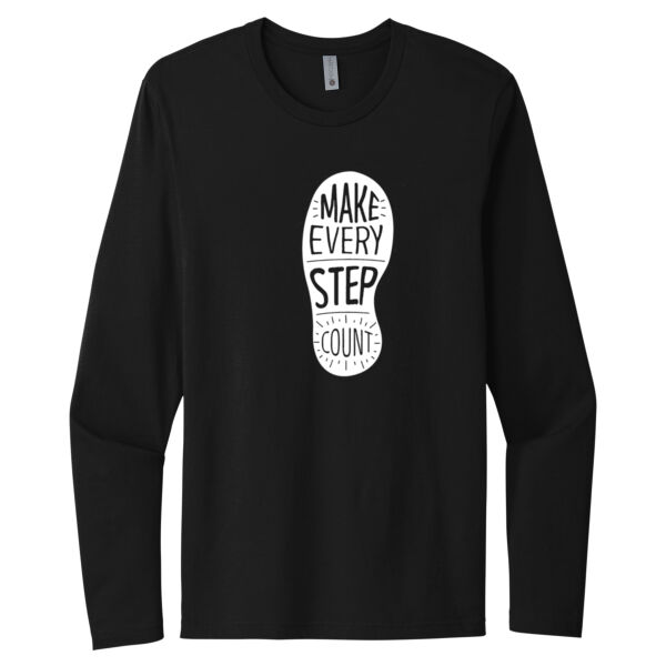 Make Every Step Count White - Unisex Premium Cotton Long Sleeve T-Shirt Thumbnail