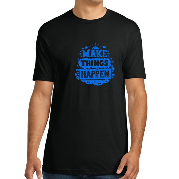 Make Things Happen Blue - Unisex Premium Cotton T-Shirt Thumbnail