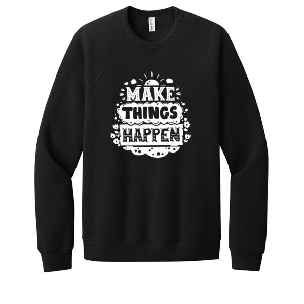 Make Things Happen White - Unisex Premium Fleece Crew Sweatshirt Thumbnail