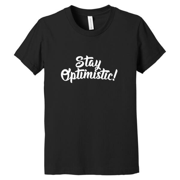 Stay Optimistic White - Youth Jersey Short Sleeve Tee Thumbnail