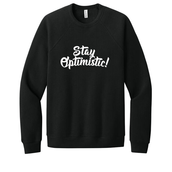 Stay Optimistic White - Unisex Premium Fleece Crew Sweatshirt Thumbnail