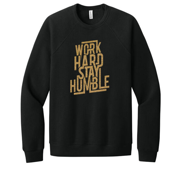 Work Hard Gold - Unisex Premium Fleece Crew Sweatshirt Thumbnail