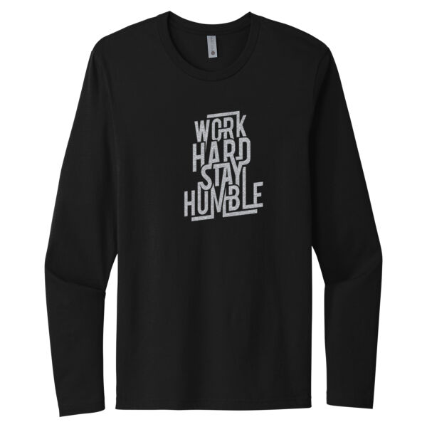 Work Hard Silver - Unisex Premium Cotton Long Sleeve T-Shirt Thumbnail