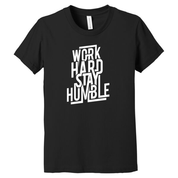 Work Hard White - Youth Jersey Short Sleeve Tee Thumbnail