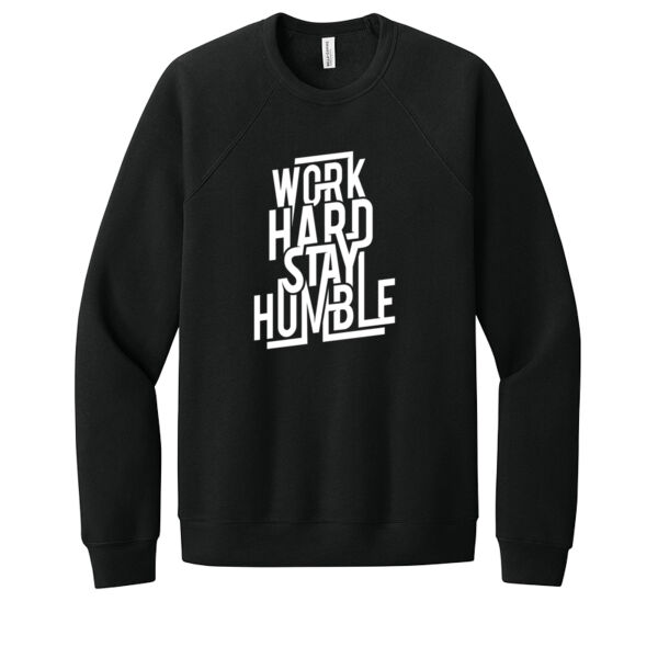 Work Hard White - Unisex Premium Fleece Crew Sweatshirt Thumbnail
