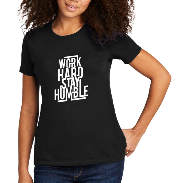 Work Hard White - Women's Premium Cotton T-Shirt Thumbnail