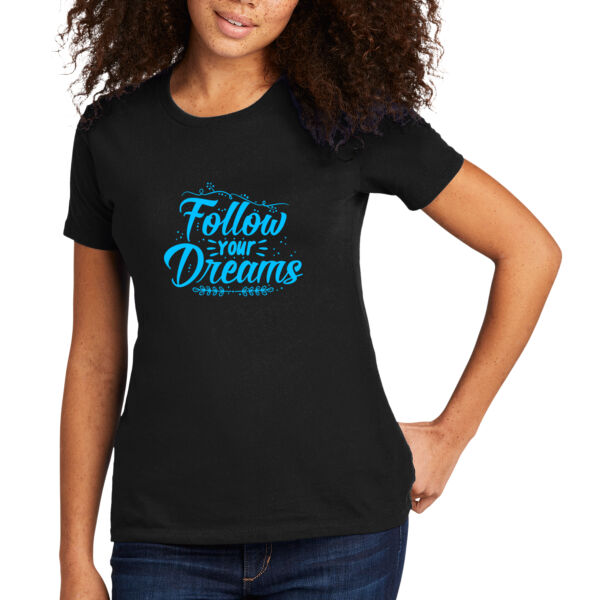 Follow Your Dreams Blue - Women's Premium Cotton T-Shirt Thumbnail