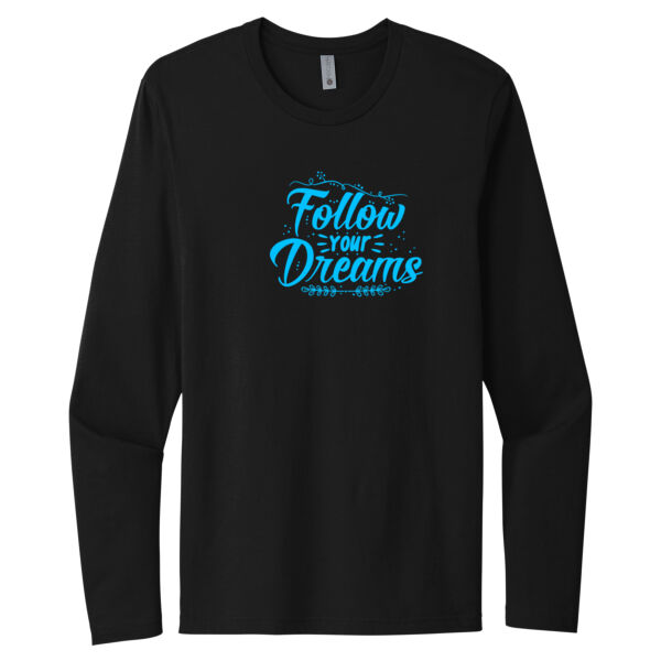 Follow Your Dreams Blue - Unisex Premium Cotton Long Sleeve T-Shirt Thumbnail