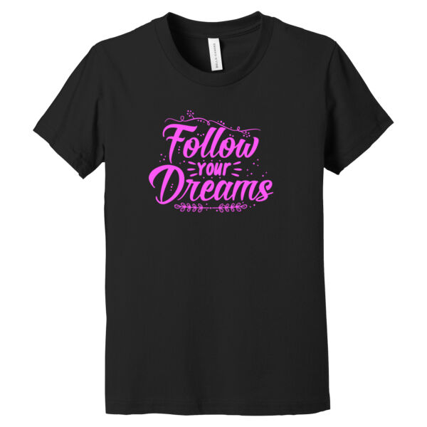 Follow Your Dreams Pink - Youth Jersey Short Sleeve Tee Thumbnail