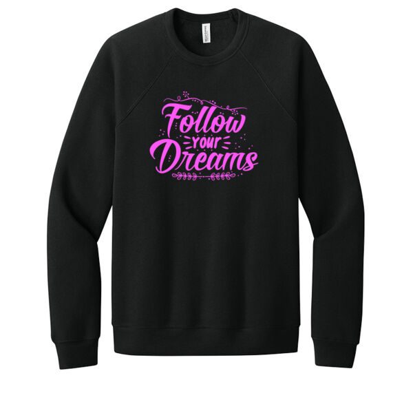 Follow Your Dreams Pink - Unisex Premium Fleece Crew Sweatshirt Thumbnail