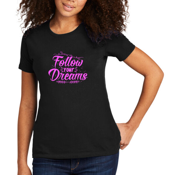 Follow Your Dreams Pink - Women's Premium Cotton T-Shirt Thumbnail