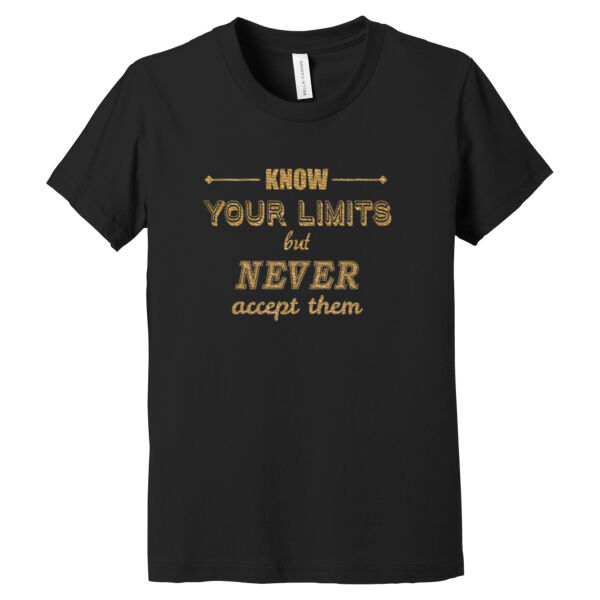 Know Your Limits Gold - Youth Jersey Short Sleeve Tee Thumbnail