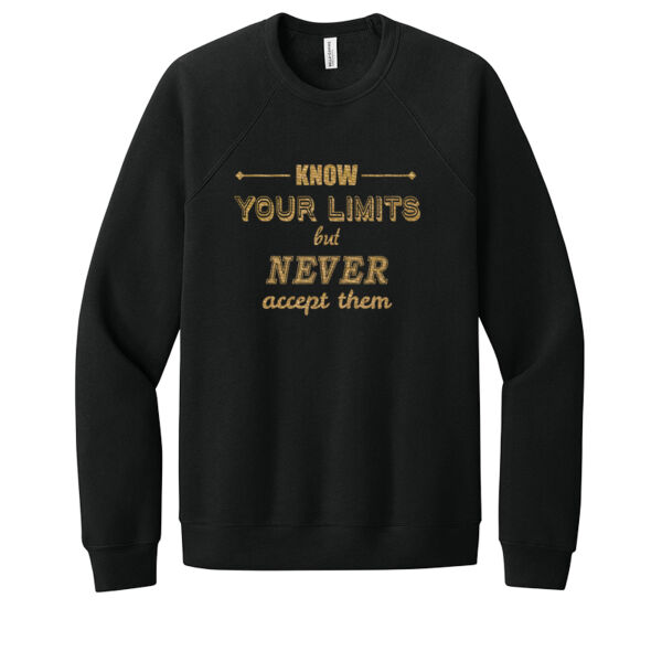 Know Your Limits Gold - Unisex Premium Fleece Crew Sweatshirt Thumbnail