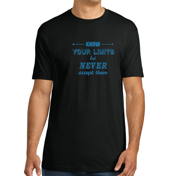 Know Your Limits Blue - Unisex Premium Cotton T-Shirt Thumbnail