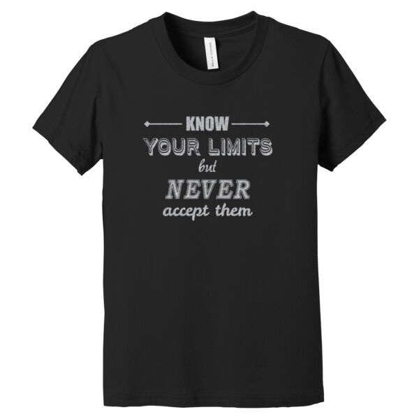 Know Your Limits Silver - Youth Jersey Short Sleeve Tee Thumbnail