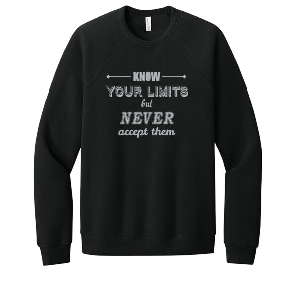 Know Your Limits Silver - Unisex Premium Fleece Crew Sweatshirt Thumbnail