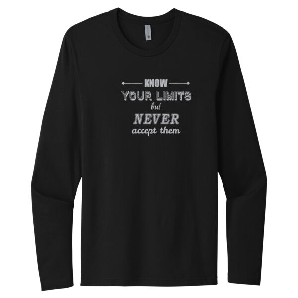 Know Your Limits Silver - Unisex Premium Cotton Long Sleeve T-Shirt Thumbnail