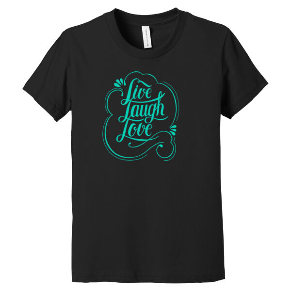 Live Laugh Love Teal - Youth Jersey Short Sleeve Tee Thumbnail