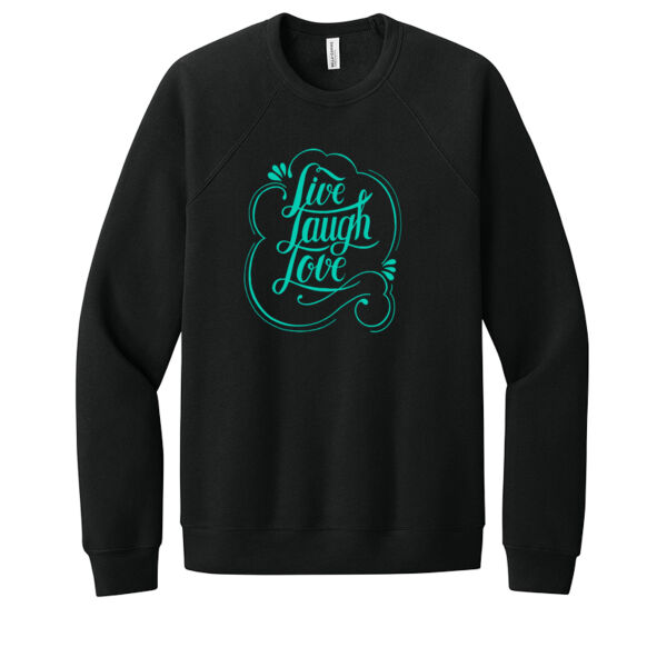 Live Laugh Love Teal - Unisex Premium Fleece Crew Sweatshirt Thumbnail