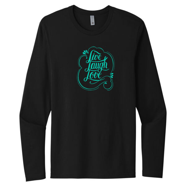 Live Laugh Love Teal - Unisex Premium Cotton Long Sleeve T-Shirt Thumbnail