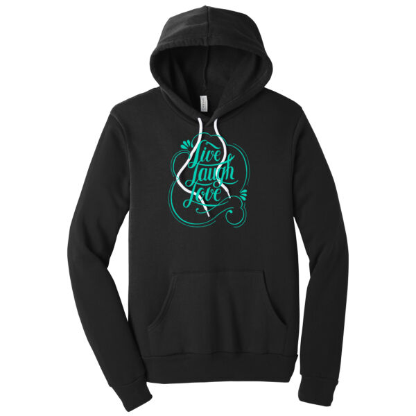 Live Laugh Love Teal - Unisex Premium Fleece Hooded Sweatshirt Thumbnail