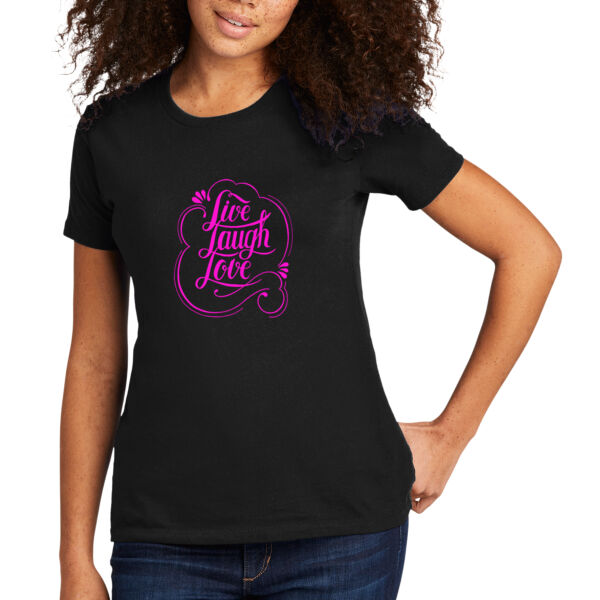 Live Laugh Love Pink - Women's Premium Cotton T-Shirt Thumbnail