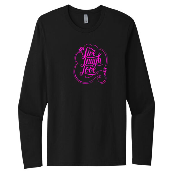 Live Laugh Love Pink - Unisex Premium Cotton Long Sleeve T-Shirt Thumbnail