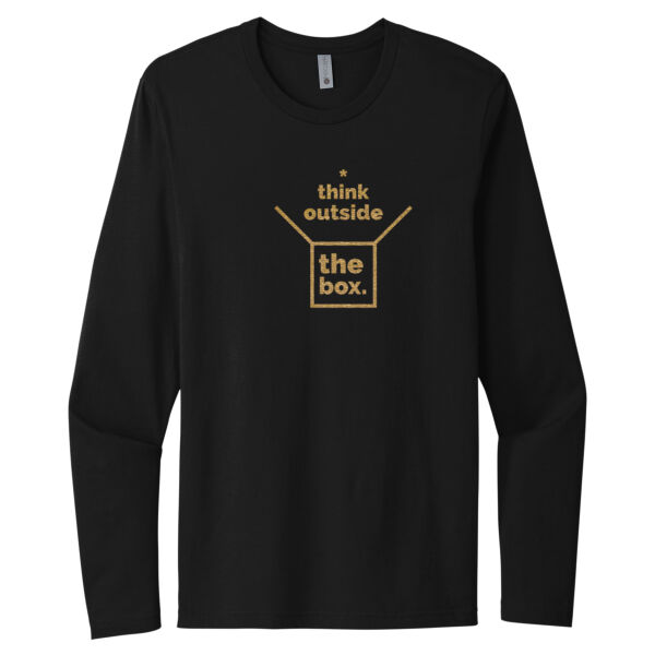 Think Outside The Box Gold - Unisex Premium Cotton Long Sleeve T-Shirt Thumbnail
