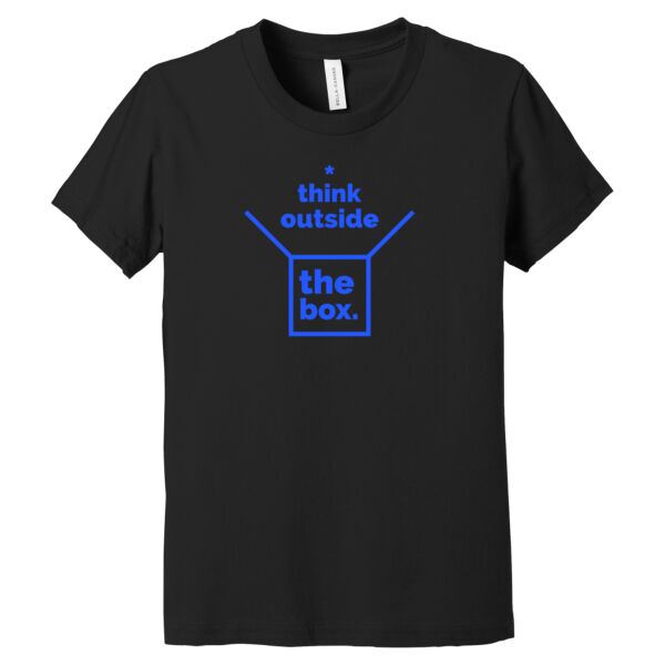 Think Outside The Box Blue - Youth Jersey Short Sleeve Tee Thumbnail