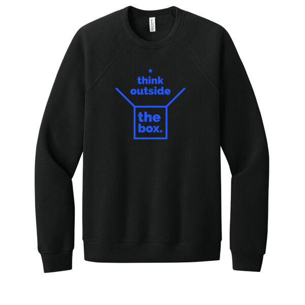 Think Outside The Box Blue - Unisex Premium Fleece Crew Sweatshirt Thumbnail