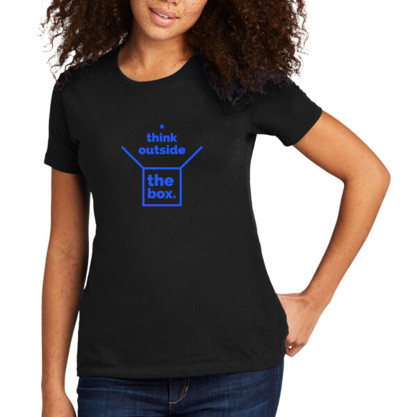 Think Outside The Box Blue - Women's Premium Cotton T-Shirt Thumbnail