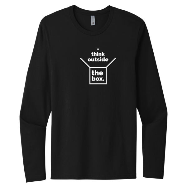 Think Outside The Box White - Unisex Premium Cotton Long Sleeve T-Shirt Thumbnail