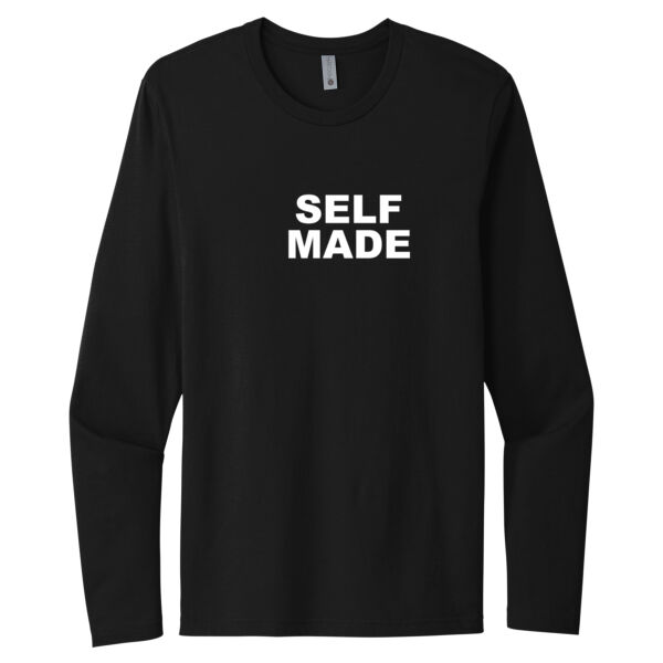 Self Made White - Unisex Premium Cotton Long Sleeve T-Shirt Thumbnail