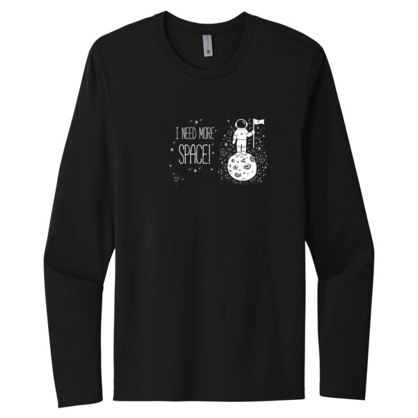 Need More Space White - Unisex Premium Cotton Long Sleeve T-Shirt Thumbnail