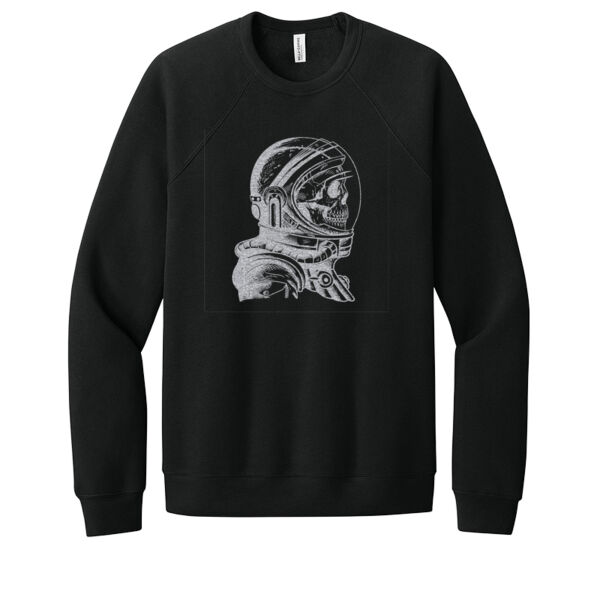Skeleton Astronaut Silver - Unisex Premium Fleece Crew Sweatshirt Thumbnail