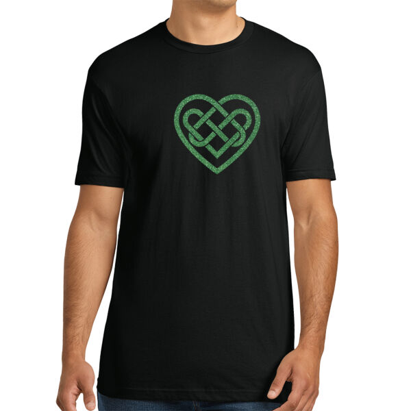 Celtic Heart Green - Unisex Premium Cotton T-Shirt Thumbnail