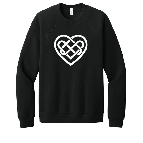Celtic Heart White - Unisex Premium Fleece Crew Sweatshirt Thumbnail