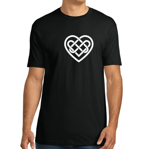 Celtic Heart White - Unisex Premium Cotton T-Shirt Thumbnail