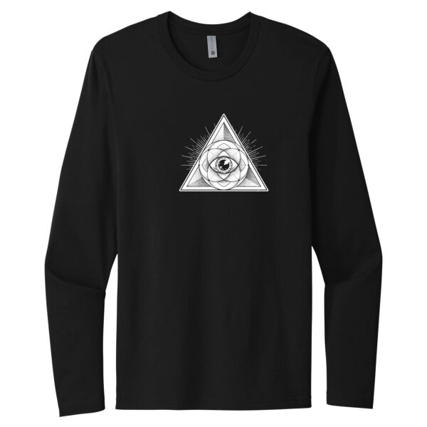 Sacred Geometry White - Unisex Premium Cotton Long Sleeve T-Shirt Thumbnail