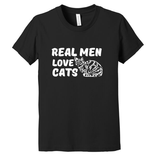 Men Love Cats White - Youth Jersey Short Sleeve Tee Thumbnail